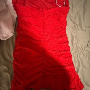 Red Ruched Dress